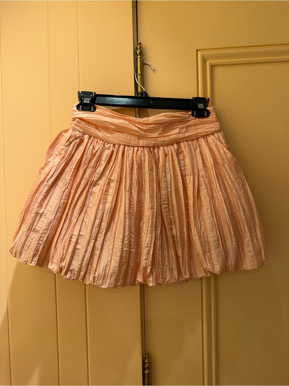 Loveshack Fancy Peach Pleated Mini Skirt